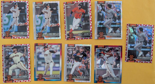 2026 Topps Chrome San Francisco Giants Ray Wave Red White Blue Seams Whisenhunt