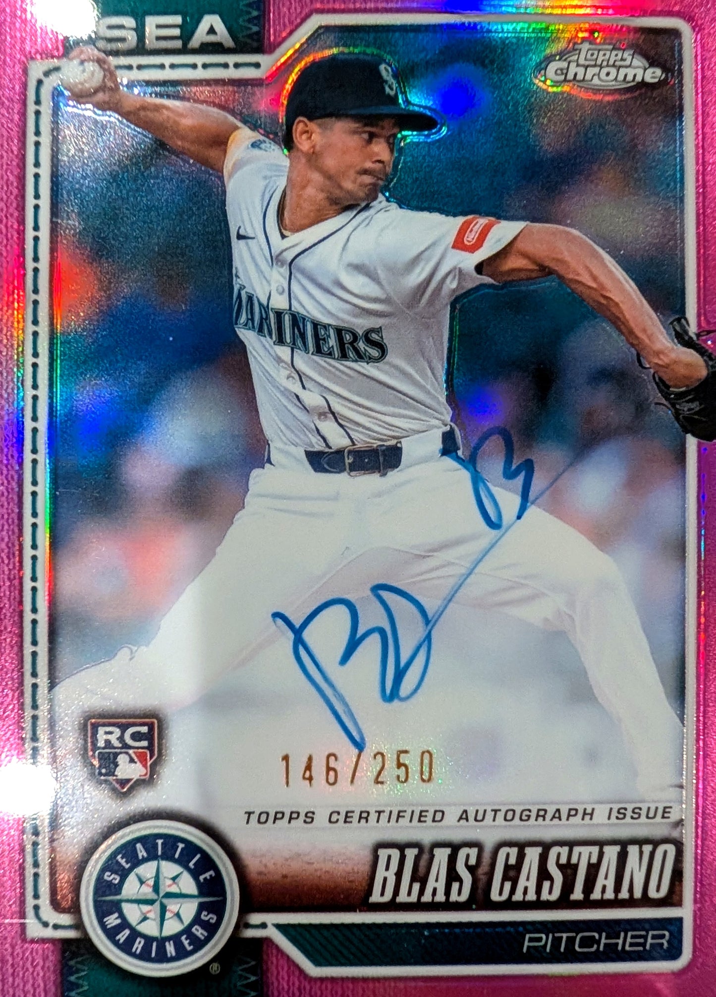 2026 Topps Chrome Blas Castano Pink Refractor SP Rookie Autograph /250 #RA-BCA