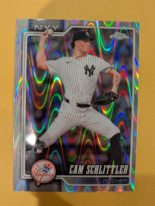 2026 Topps Chrome Cam Schlittler Ray Wave Refractor #262