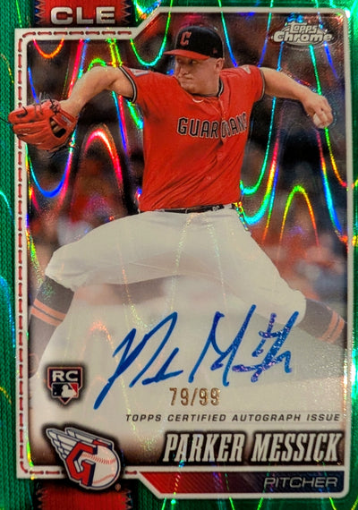 2026 Topps Chrome Parker Messick Green Ray Wave Refractor SP Rookie Autograph /99 #RA-PM