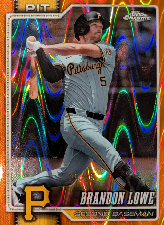 2026 Topps Chrome Brandon Lowe Orange Ray Wave Refractor SP /25 #72