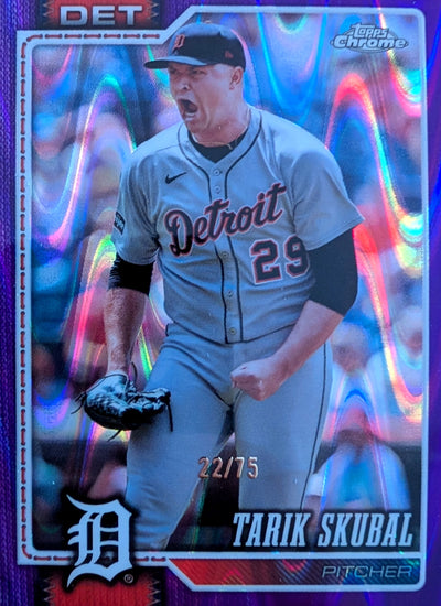 2026 Topps Chrome Tarik Skubal Purple Ray Wave Refractor /75 #50
