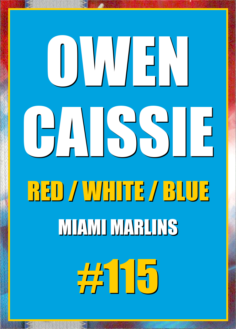 2026 Topps Chrome Owen Caissie Red White & Blue Refractor #115