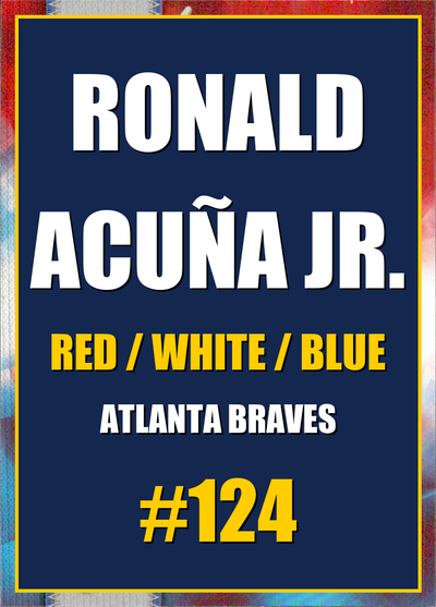 2026 Topps Chrome Ronald Acuña Jr. Red White & Blue (RWB) Refractor #124