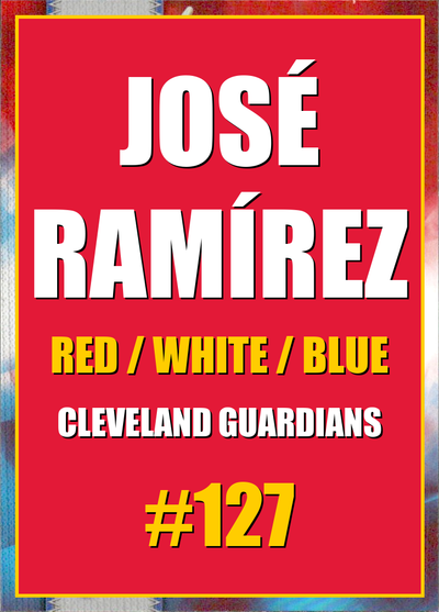 2026 Topps Chrome José Ramírez Red White & Blue (RWB) Refractor #127