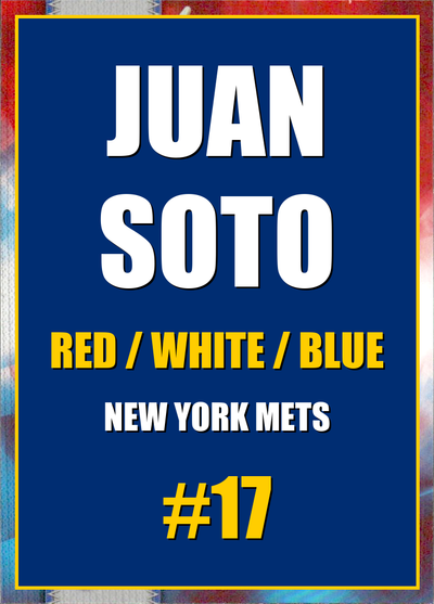 2026 Topps Chrome Juan Soto Red White & Blue (RWB) Refractor #17