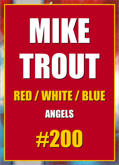 2026 Topps Chrome Mike Trout Red White & Blue (RWB) Refractor #200