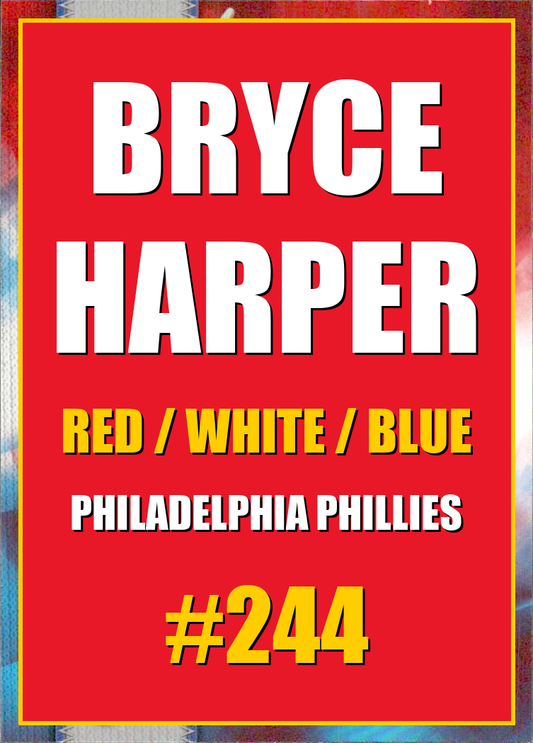 2026 Topps Chrome Bryce Harper Red White & Blue Refractor #244
