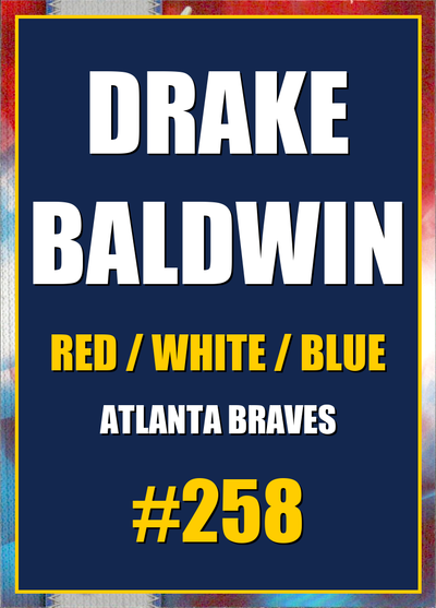 2026 Topps Chrome Drake Baldwin Red White & Blue (RWB) Refractor #258