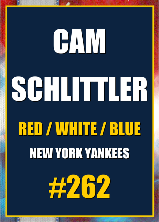2026 Topps Chrome Cam Schlittler Red White & Blue Refractor #262
