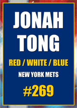 2026 Topps Chrome Jonah Tong Red White & Blue Refractor #269