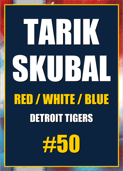 2026 Topps Chrome Tarik Skubal Red White & Blue (RWB) Refractor #50