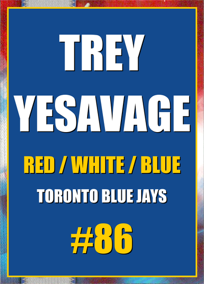 2026 Topps Chrome Trey Yesavage Red White & Blue (RWB) Refractor #86