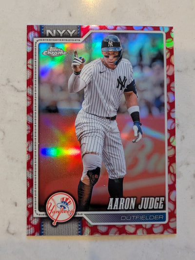 2026 Topps Chrome Aaron Judge Red Seams Refractor #100