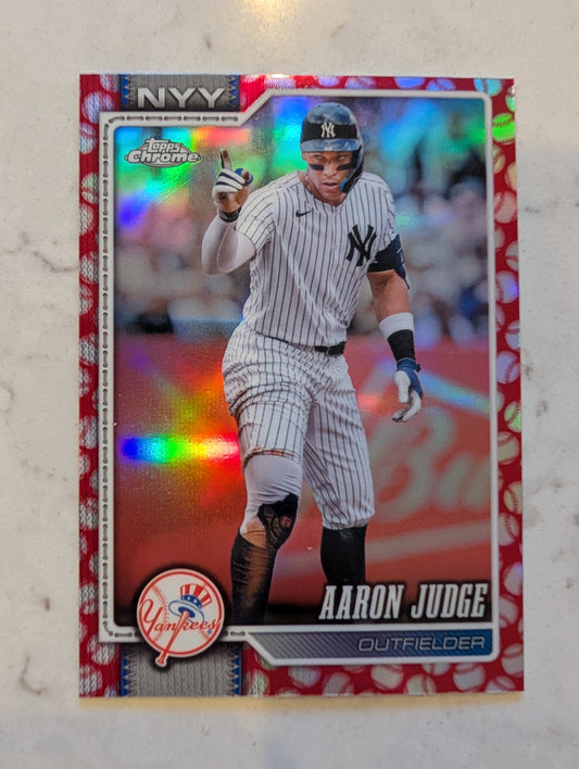 2026 Topps Chrome Aaron Judge Red Seams Refractor #100