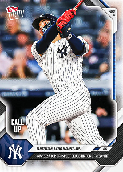 2026 Topps Now #521 George Lombard Jr. Call Up - Top Prospect Slugs HR for 1st MLB Hit - New York Yankees Rookie