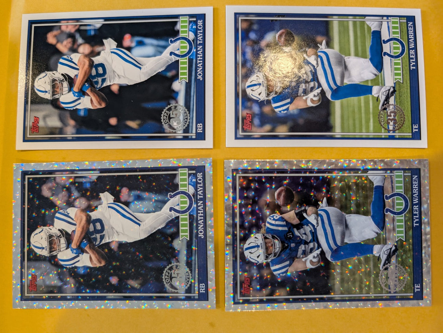 2026 Topps Football Indianapolis Colts 1991 Topps Paper + Mega Box Crackle Foil Combo - 4 Cards