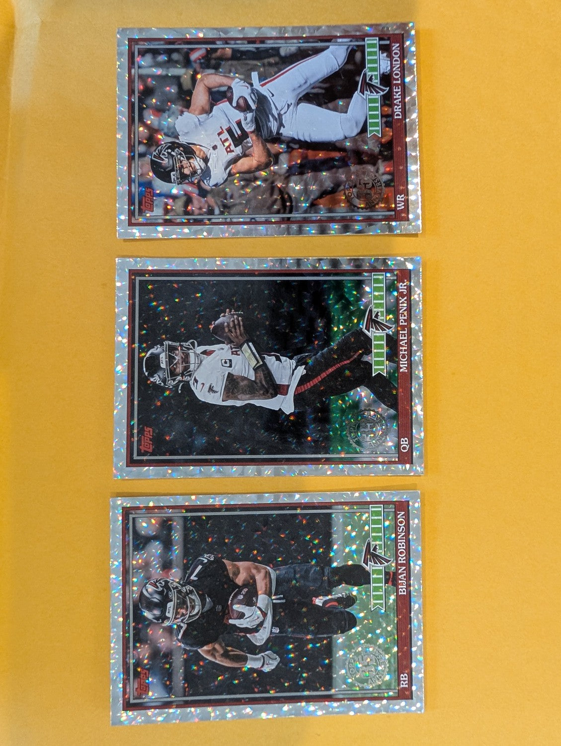 2026 Topps Football Atlanta Falcons 1991 Topps Mega Box Crackle Foil Insert Pack - 3 Cards