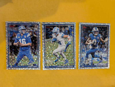 2026 Topps Football Detroit Lions 1991 Topps Mega Box Crackle Foil Insert Pack - 3 Cards
