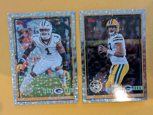 2026 Topps Football Green Bay Packers 1991 Topps Mega Box Crackle Foil Insert Pack - 2 Cards