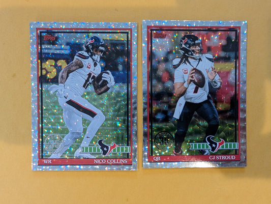 2026 Topps Football Houston Texans 1991 Topps Mega Box Crackle Foil Insert Pack - 2 Cards