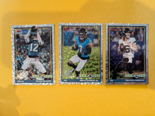 2026 Topps Football Jacksonville Jaguars 1991 Topps Mega Box Crackle Foil Insert Pack - 3 Cards