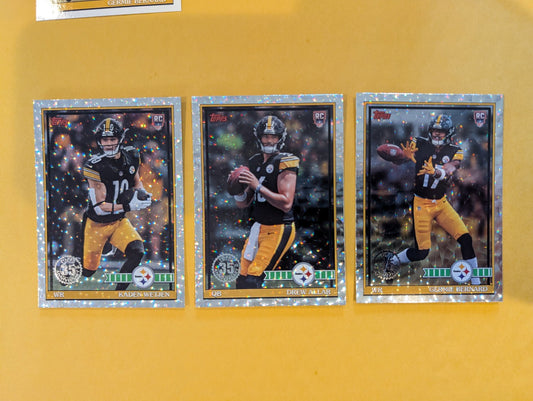 2026 Topps Football Pittsburgh Steelers 1991 Topps Mega Box Crackle Foil Insert Pack - 3 Cards