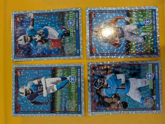 2026 Topps Football Tennessee Titans 1991 Topps Mega Box Crackle Foil Insert Pack - 4 Cards