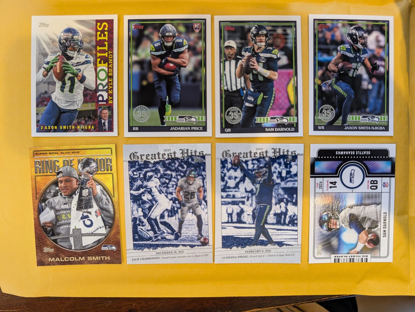 2026 Topps Football Seattle Seahawks Insert Team Pack - 8 Cards