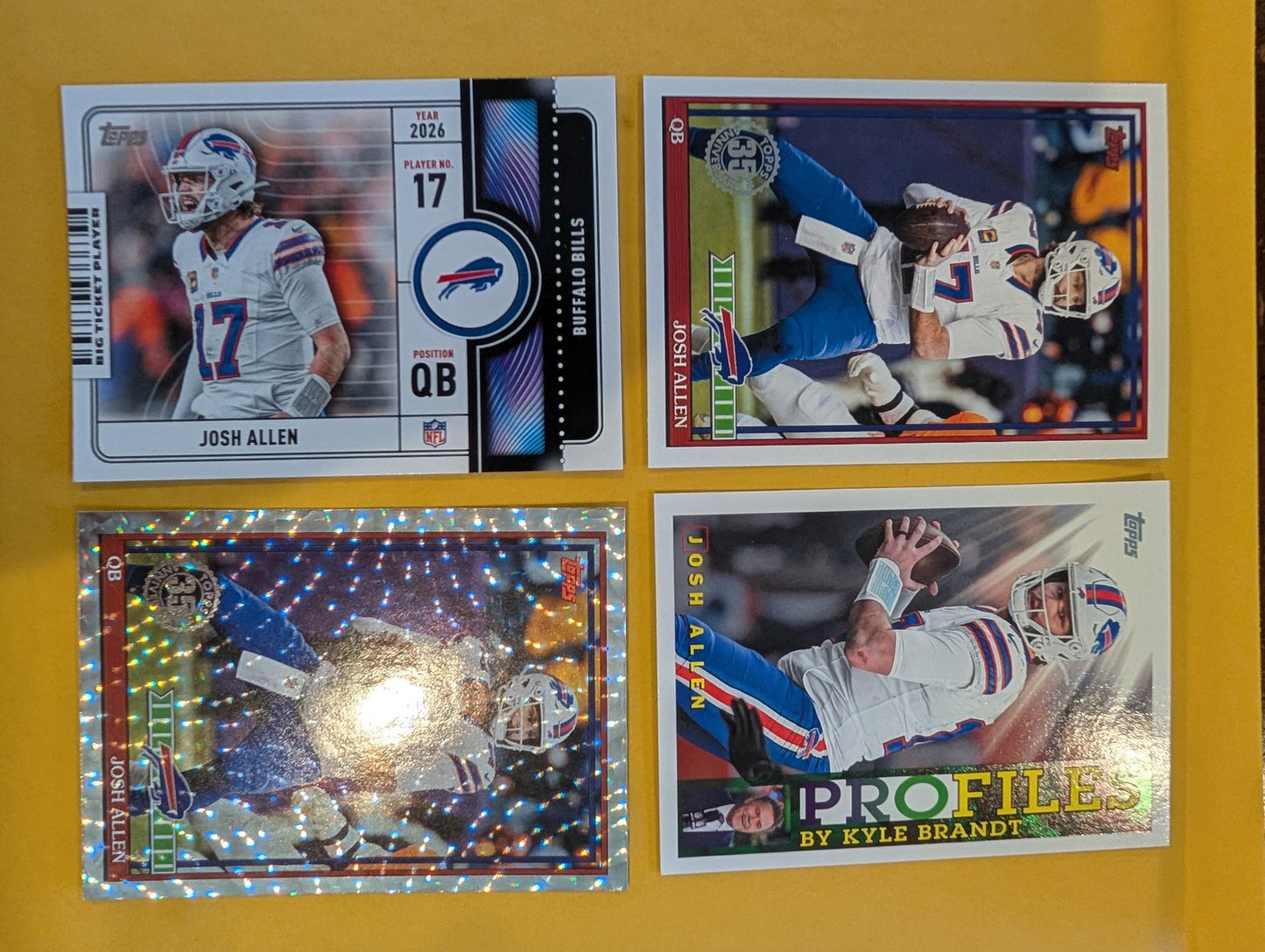 2026 Topps Football Josh Allen Buffalo Bills Insert Player Pack - 4 Cards