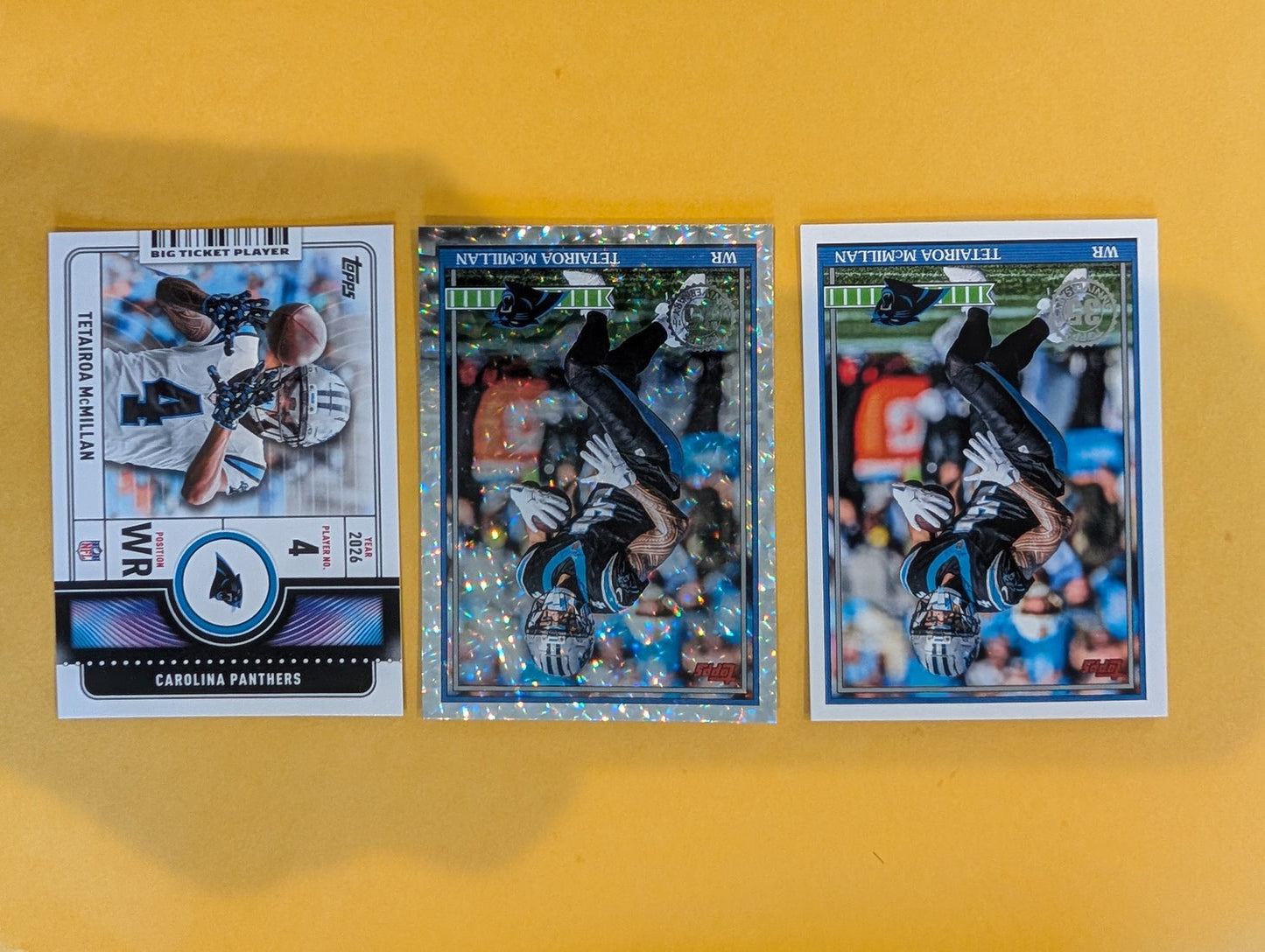 2026 Topps Football Tetairoa McMillan Carolina Panthers Insert Player Pack - 3 Cards