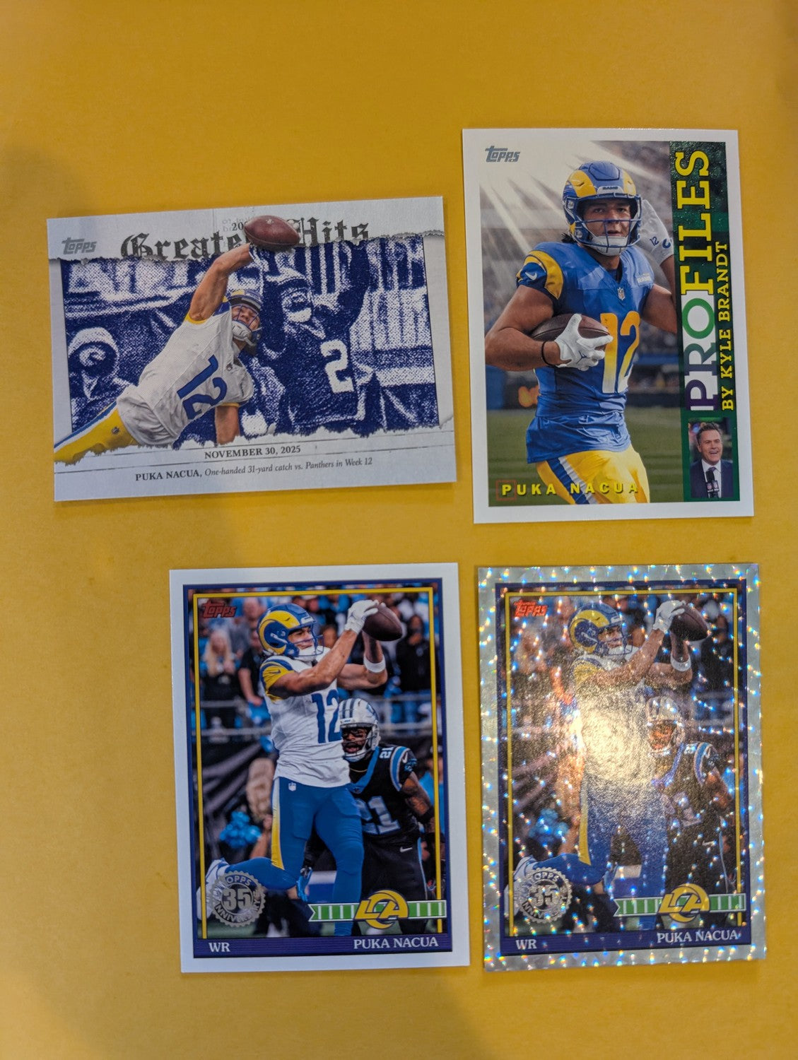 2026 Topps Football Puka Nacua Los Angeles Rams Insert Player Pack - 4 Cards