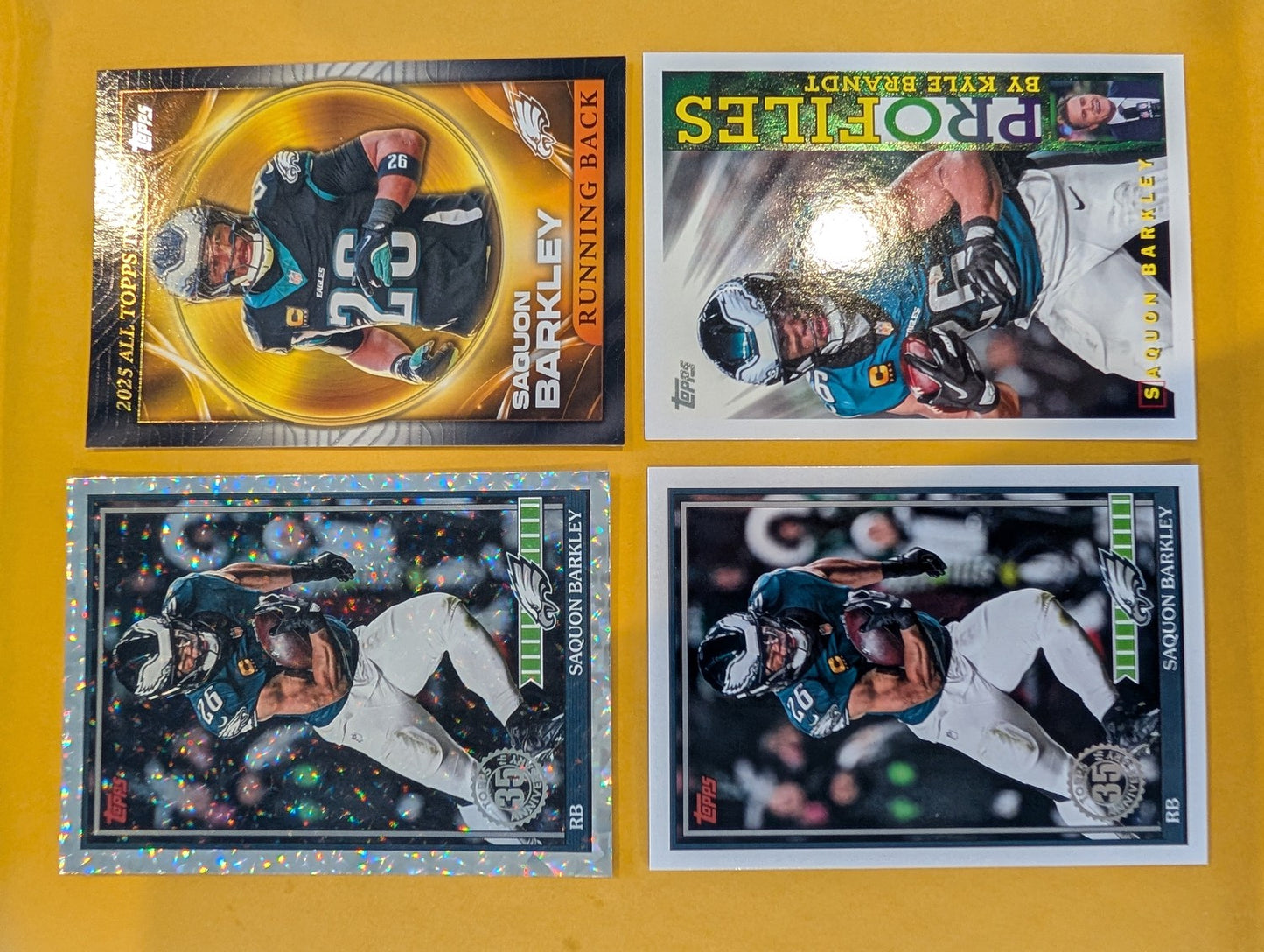 2026 Topps Football Saquon Barkley Philadelphia Eagles Insert Player Pack - 4 Cards
