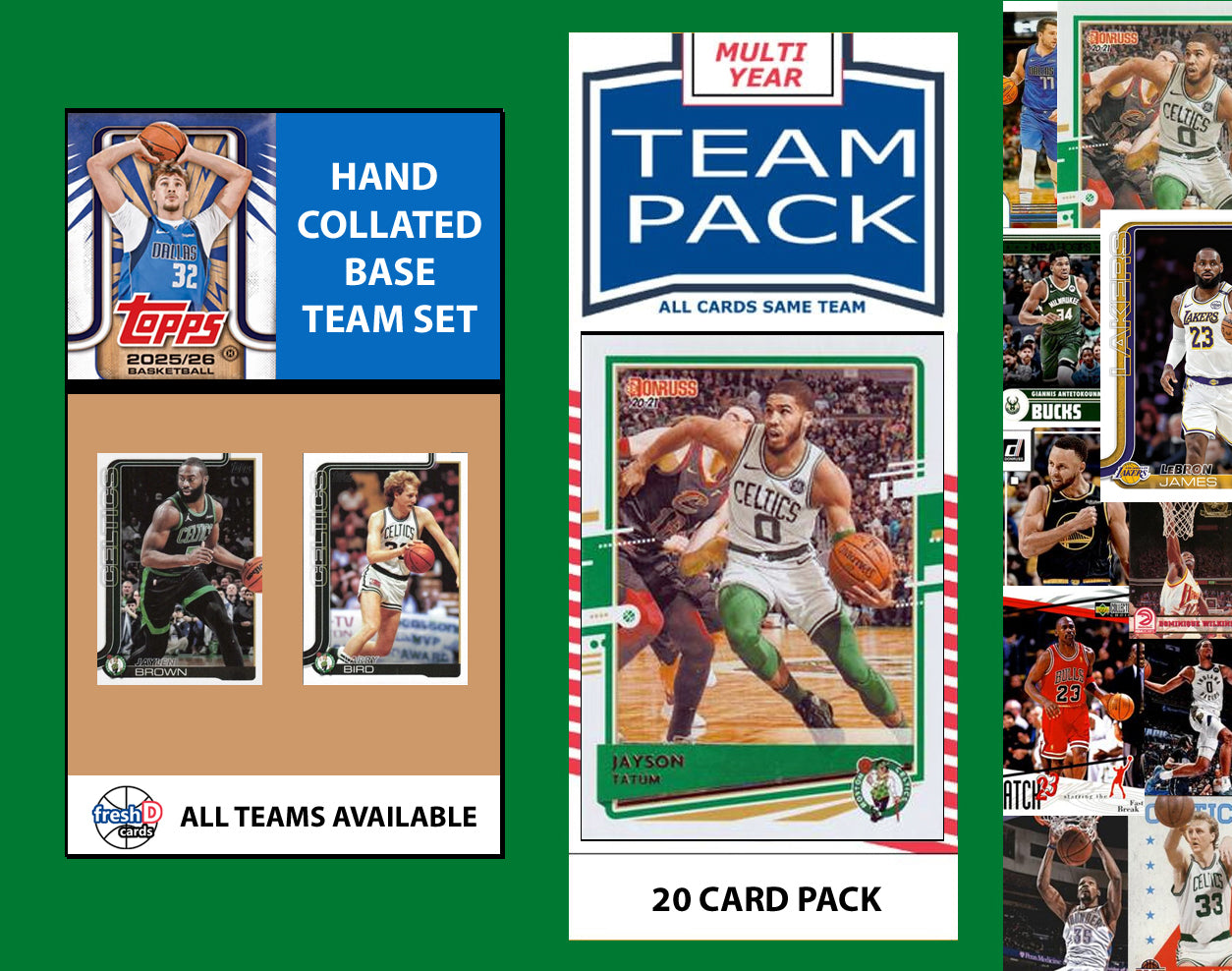 2025-26 Topps NBA Team Set + Multiyear Pack Boston Celtics 2025 2026 2024 Tatum Bird
