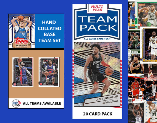 2025-26 Topps NBA Team Set + Multiyear Pack Detroit Pistons 2025 2024 Cade Cunningham