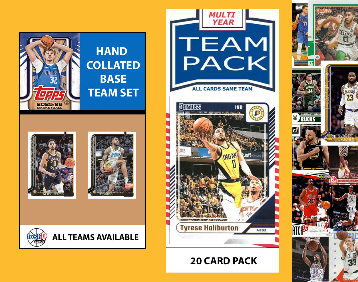 2025-26 Topps NBA Team Set + Multiyear Pack Indiana Pacers 2025 2024 Haliburton