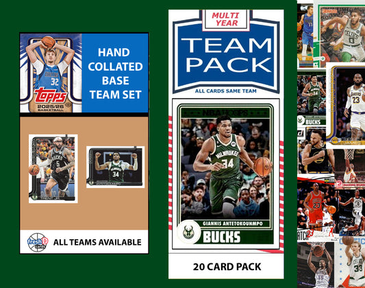 2025-26 Topps NBA Team Set + Multiyear Pack Milwaukee Bucks 2025 2024 Giannis