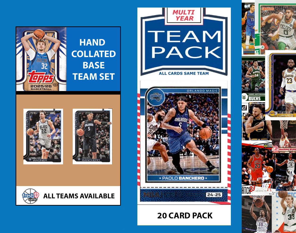 2025-26 Topps NBA Team Set + Multiyear Pack Orlando Magic 2025 2024 2026 Banchero