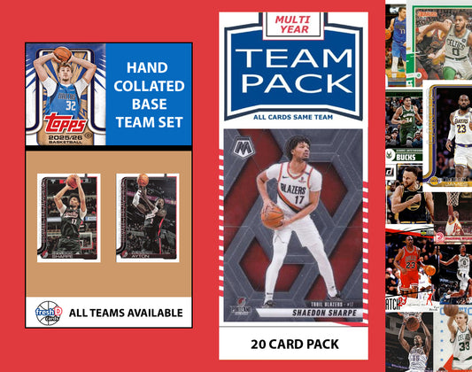 2025-26 Topps NBA Team Set + Multiyear Pack Portland TrailBlazers 2025 2024 Sharpe