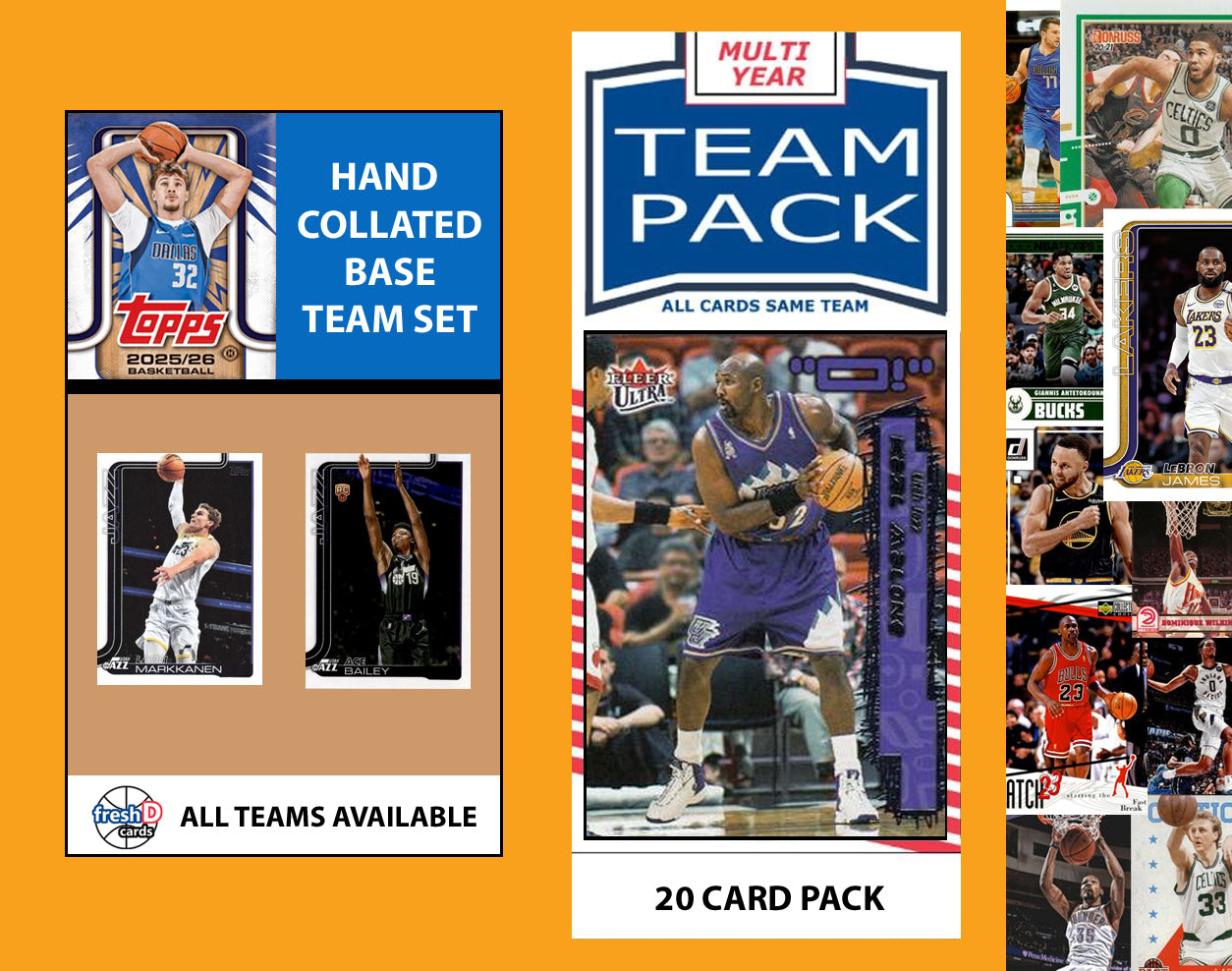 2025-26 Topps NBA Team Set + Multiyear Pack Utah Jazz 2025 2024 Sharpe Ace Bailey