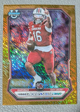 2026 Bowman Chrome U Football LaNorris Sellers Gold Shimmer Speckle SP /50