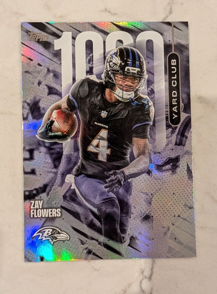 2026 Topps Football Zay Flowers Ravens 1000 Yard Club Case Hit SSP #1YC-35