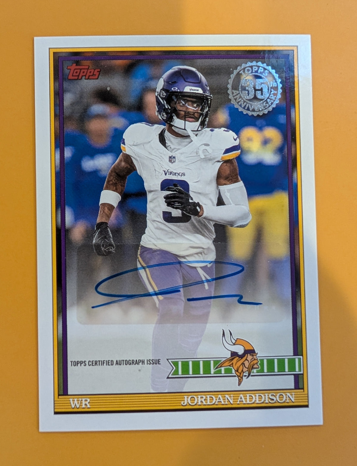 2026 Topps Football Jordan Addison Vikings 1991 Topps Autograph #91AC-JAD