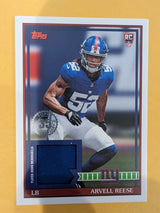 2026 Topps Football Arvell Reese New York Giants 1991 Rookie Relic RC #91RR-ARE