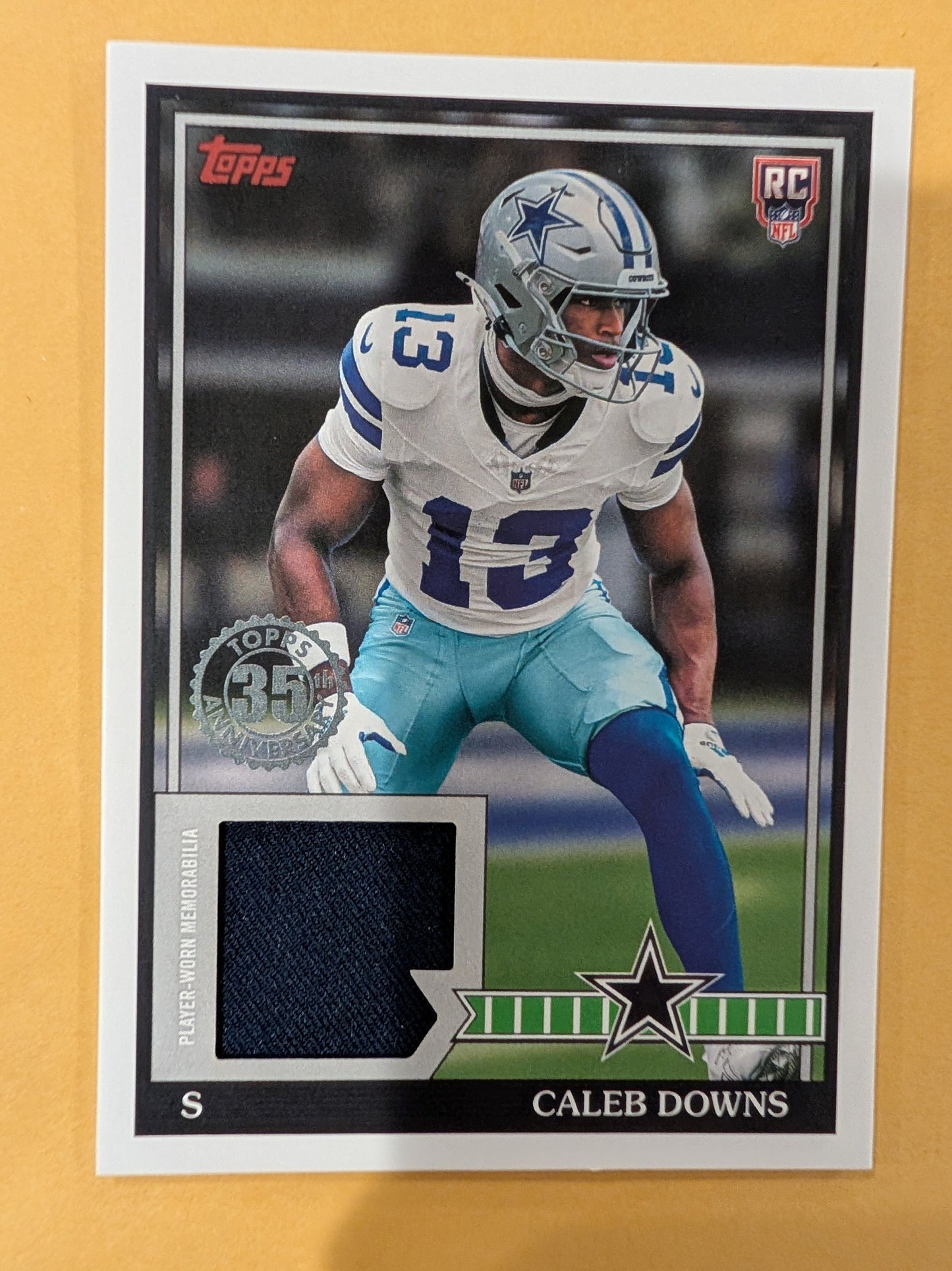 2026 Topps Football Caleb Downs Dallas Cowboys 1991 Rookie Relic RC #91RR-CDO