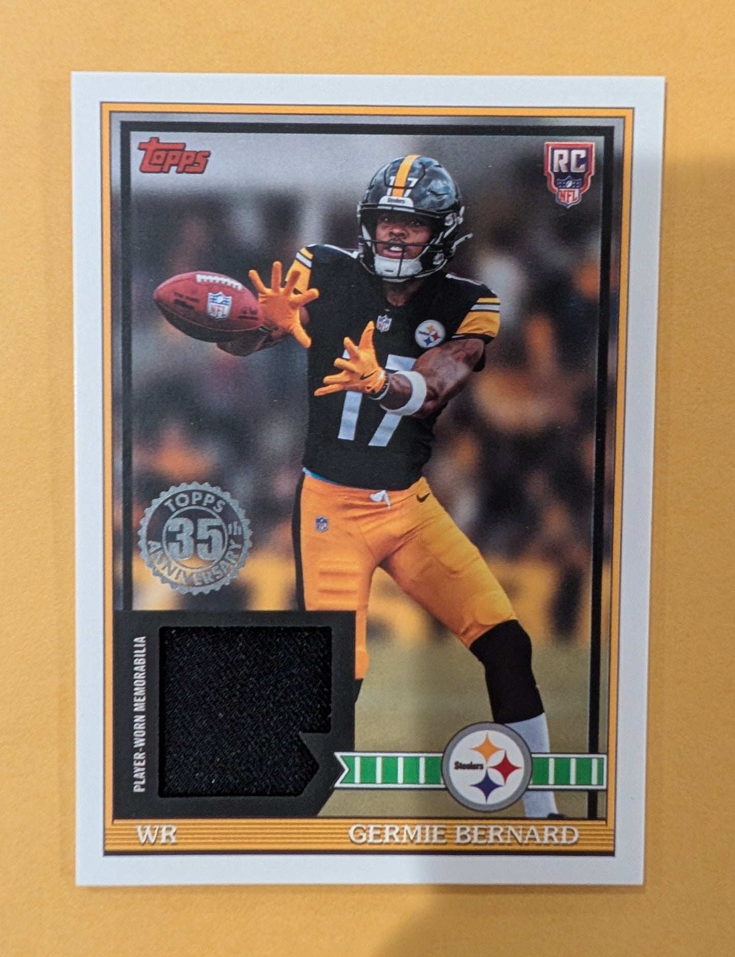 2026 Topps Football Germie Bernard Steelers 1991 Rookie Relic RC #91RR-GB