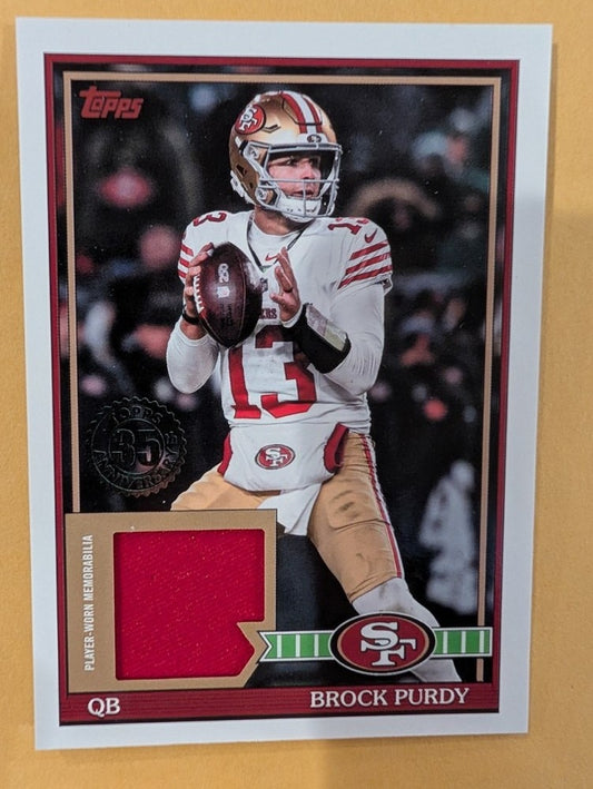 2026 Topps Football Brock Purdy San Francisco 49ers 1991 Topps Relic #91TFR-BP