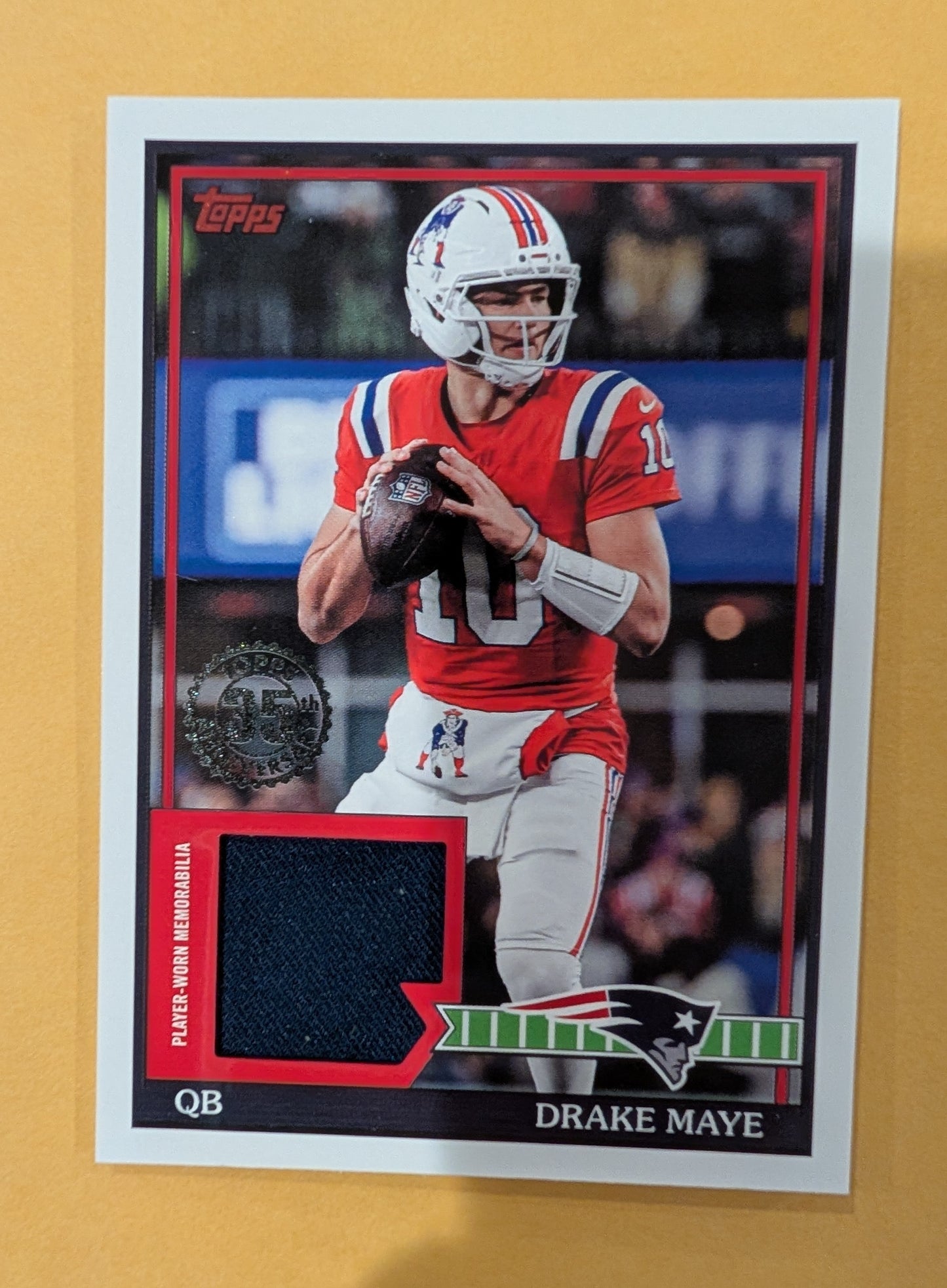 2026 Topps Football Drake Maye New England Patriots 1991 Topps Relic #91TFR-DM