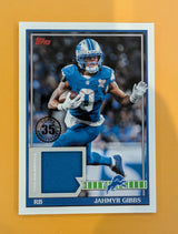 2026 Topps Football Jahmyr Gibbs Lions 1991 Topps Relic #91TFR-JG