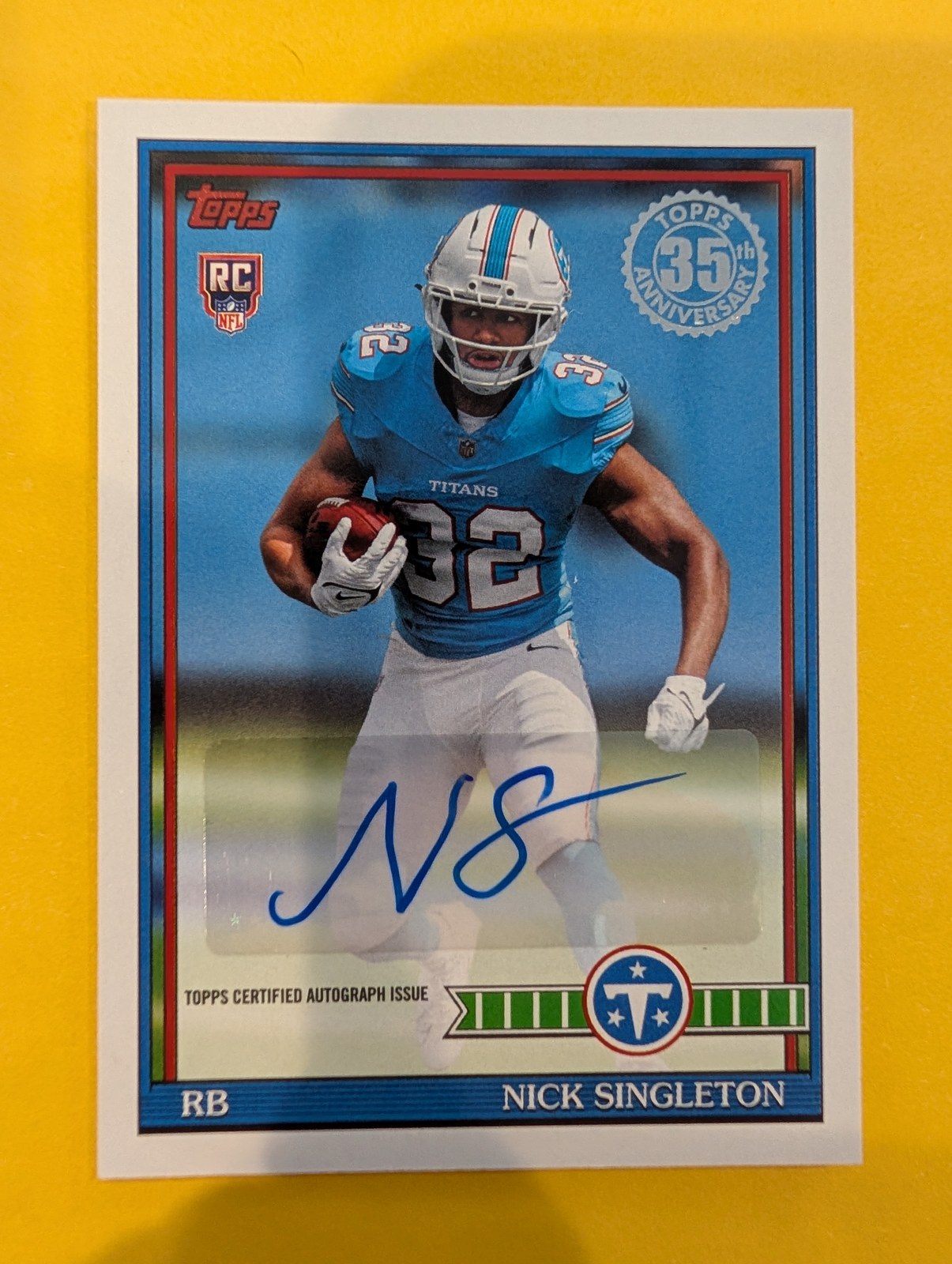 2026 Topps Football Nick Singleton Rookie Autograph #91FRA-NS - front